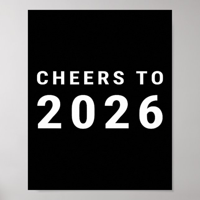 Poster Cheers To 2026 Minimalist New Year  (Frente)