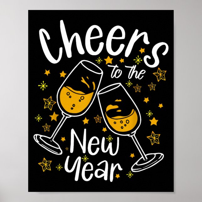 Poster Cheers To A New Year Eve Party Countdown Happy New (Frente)
