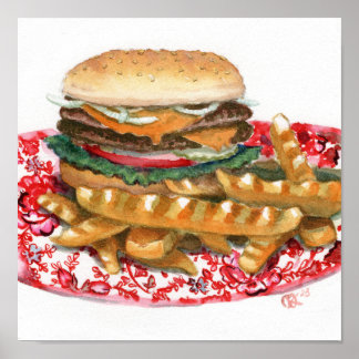 Poster Cheeseburger em Chintz