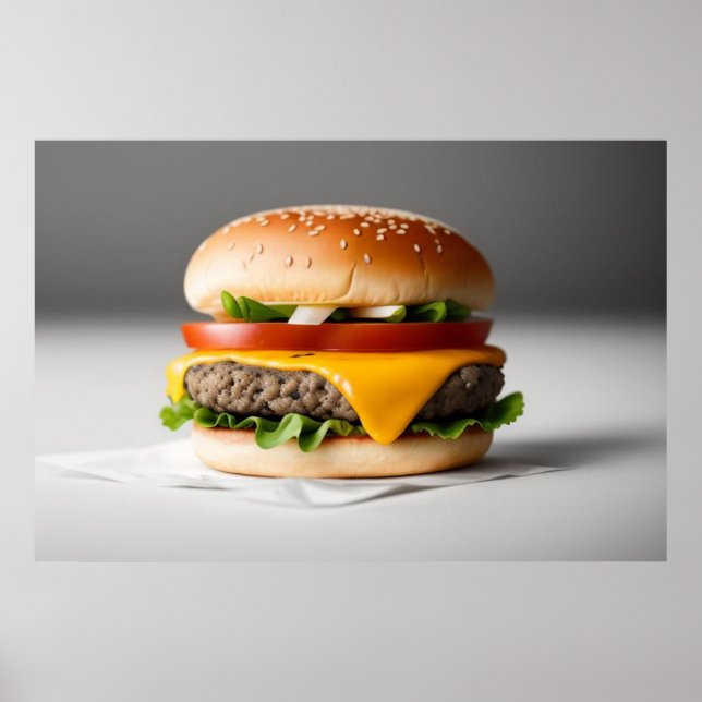 Poster Cheeseburger saboroso (Frente)