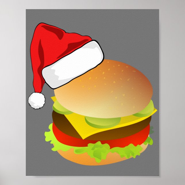 Poster Cheeseburgers Hamburger Santa Hat Matando Xmas (Frente)
