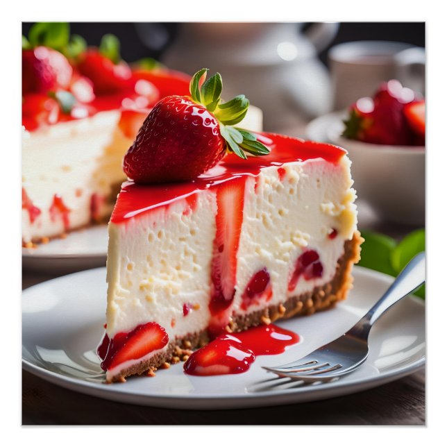 Pôster Cheesecake de Morango (Frente)