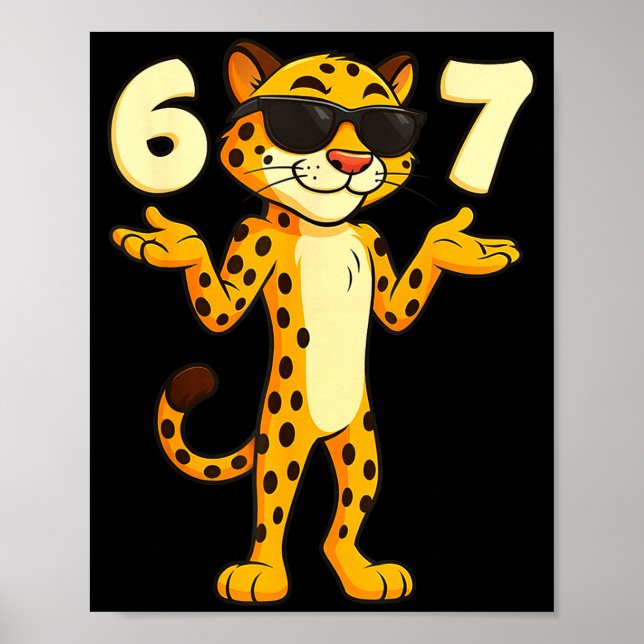 Poster Cheetah 67 Meme Funny Kids Teens Gen Alpha Slang 6 (Frente)