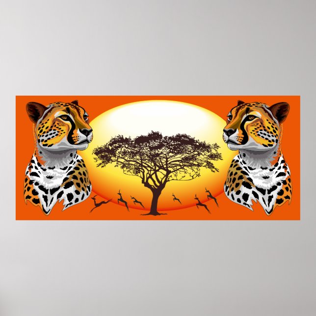 Poster Cheetah African Feline Wild Animal (Frente)