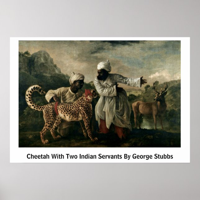 Poster Cheetah Com Dois Servidores Indianos Por George St (Frente)