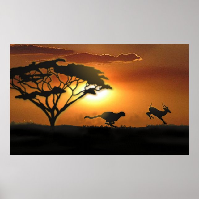Poster Cheetah e Gazelle (Frente)