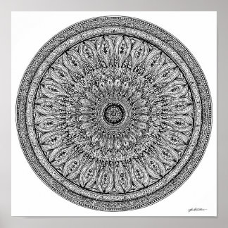 Poster Cheetah Mandala Intricate Coloring Page