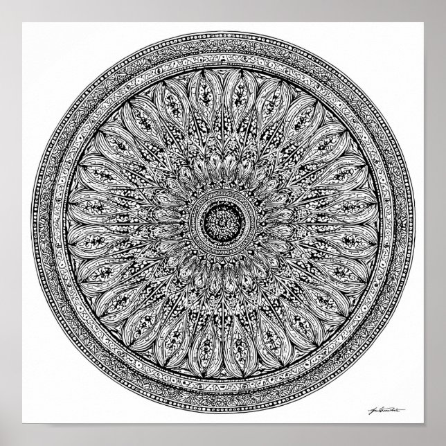 Poster Cheetah Mandala Intricate Coloring Page (Frente)