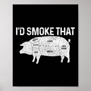 Poster Chef Açougueiro Churrasco Eu Fumaria Esse Porco Ca