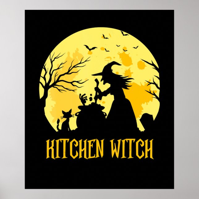 Poster Chef cooking halloween gift | kitchen witch (Frente)