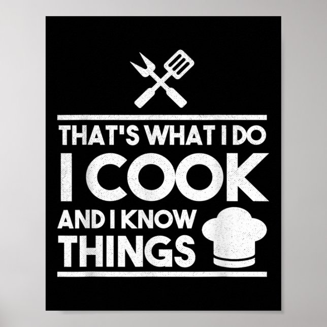 Poster Chef de Cozinha É Isso Que Eu Faço Eu Cozinho e Se (Frente)