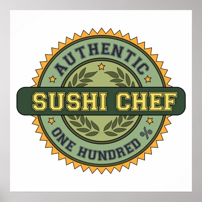 Poster Chef de Sushi Autêntico (Frente)