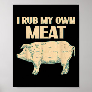 Poster Chef Engraçado Presente no Churrasco - Eu Esfrego 