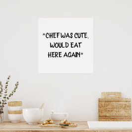 Poster Chef era fofo, comia aqui de novo chef engraçado