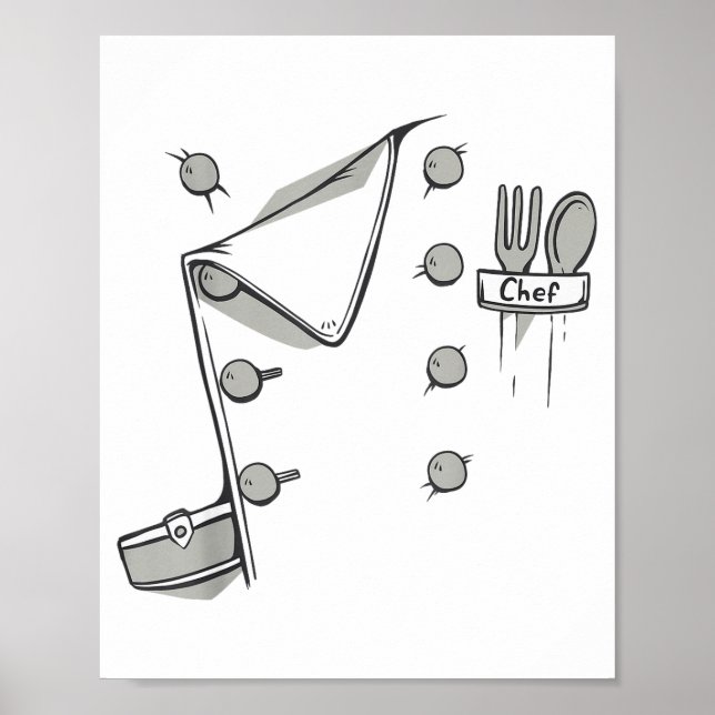 Poster Chef Jacket Chef Costume Cook Cooking Funny Chef G (Frente)