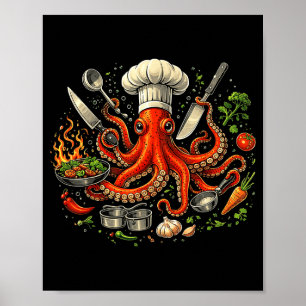Poster Chef polvo polvo engraçado cozinhando sous chef co