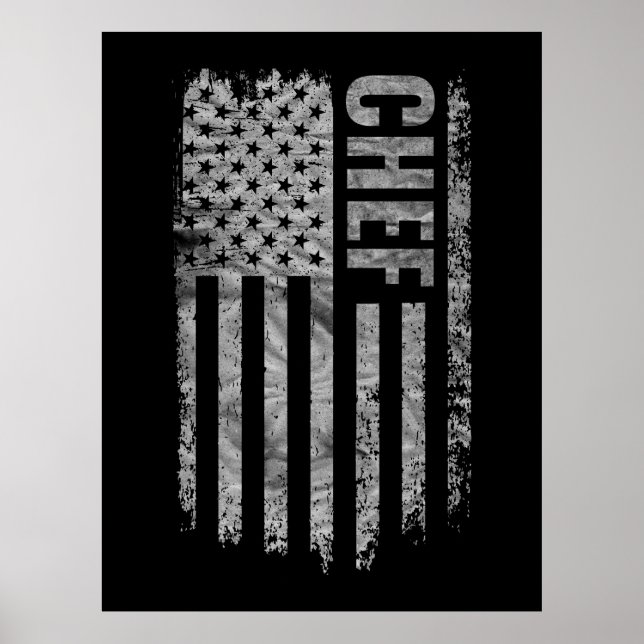 Poster Chef USA Flag Distressed design (Frente)