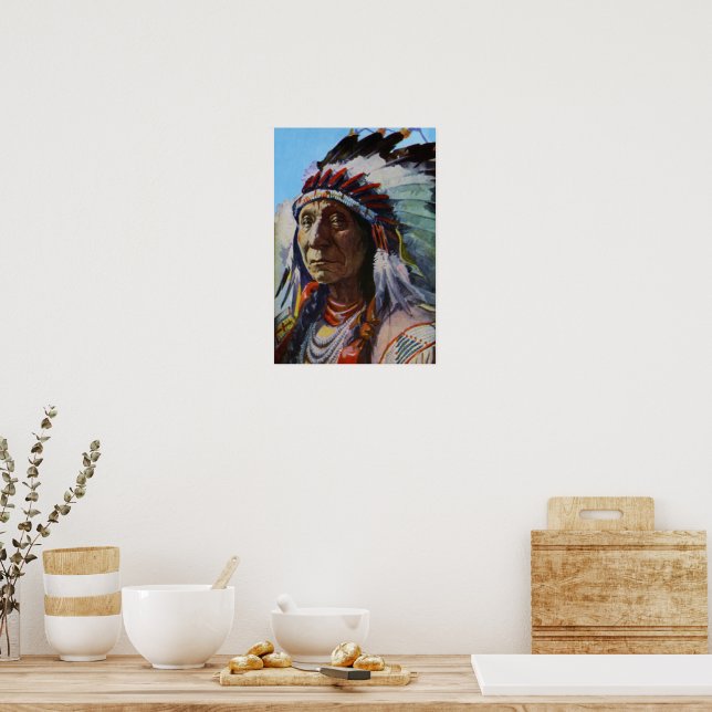 立体壁掛け　1931 Indian chief4 Poster Chefe da Nuvem Vermelha Oglala Lakota Tribe Sioux | Zazzle