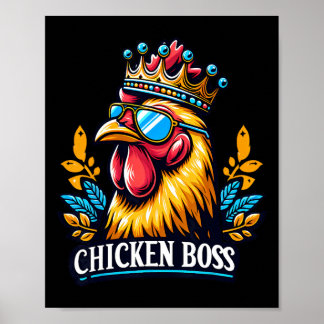 Poster Chefe de Frango Com Coroa 
