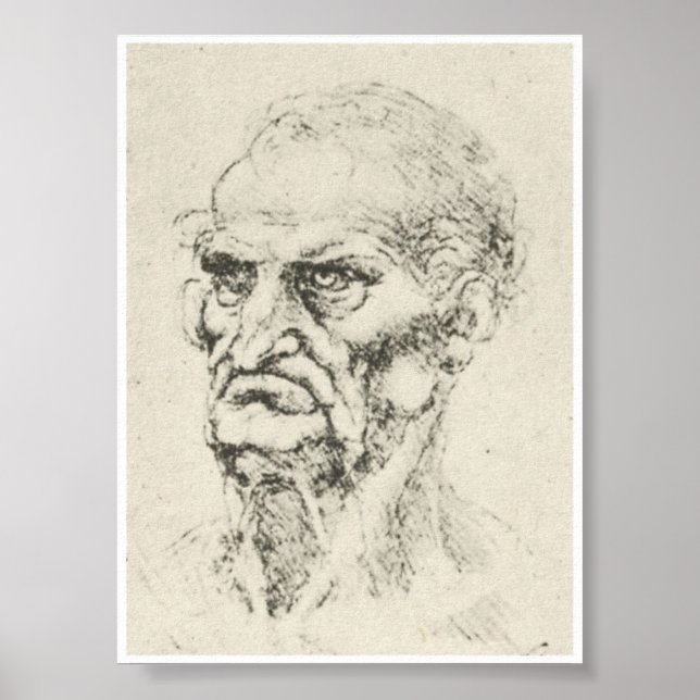 Poster Chefe de um Velho Homem, Leonardo da Vinci (Frente)