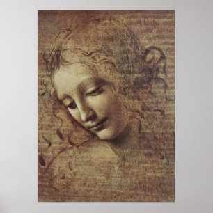 Pôster Chefe de uma Jovem com Cabelo Empolgado ou Leda