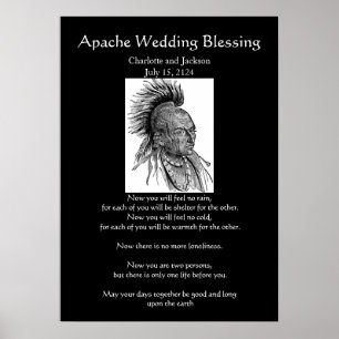 Poster Chefe do Ojibwa da bênção do casamento de Apach