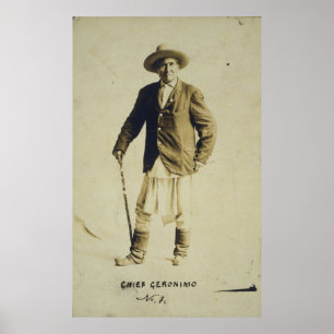 Pôster Chefe Geronimo no Retrato Permanente 1904