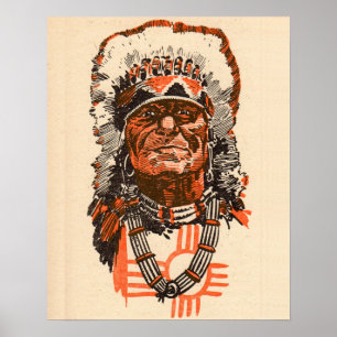 Poster Chefe indiano das histórias em quadrinhos Billy t