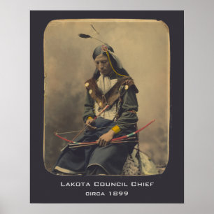 Poster Chefe indiano de Lakota do nativo americano da