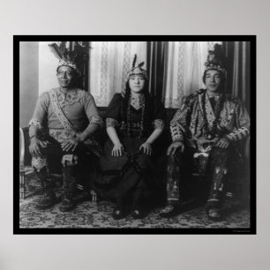 Pôster Chefe indiano de Mohegan e família 1923