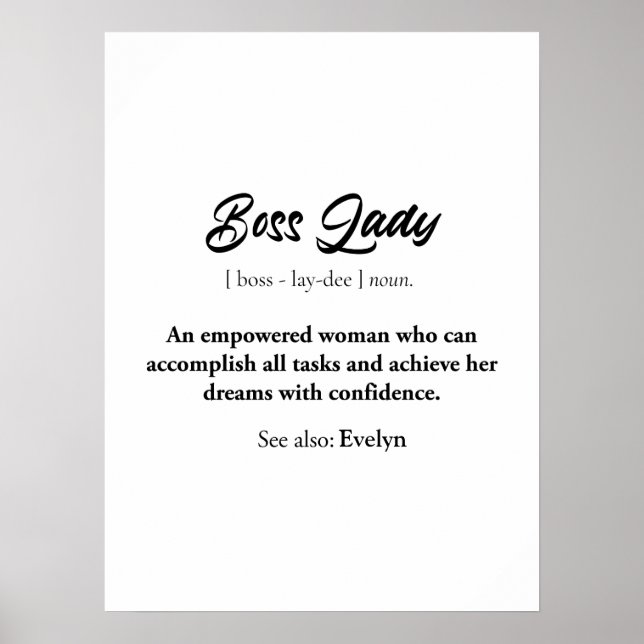 Poster Chefe Lady Mug - Presente de Mulher Empoderada, Co (Frente)