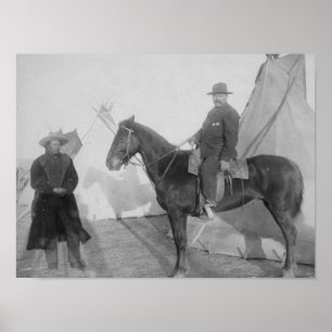 Poster Chefe Oglala "Urso Rochoso" com Branco