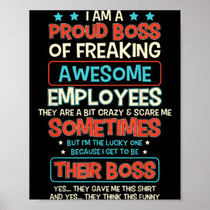 Poster Chefe Orgulhoso Engraçado Apreciação Funcionário E