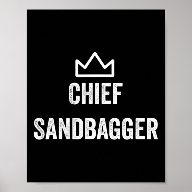 Poster Chefe Sandbagger Gift Para Golf Meme Bjj Chess San (Frente)