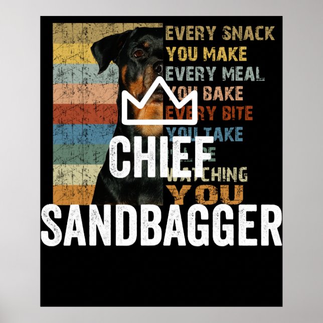 Poster Chefe Sandbagger Golf Meme Bjj Chess Sandbag (Frente)