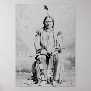 Poster Chefe Vintage Sitting Bull Nativo Americano