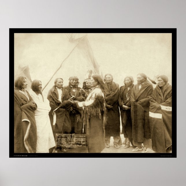 Pôster Chefes indianos com General Miles SD 1891 (Frente)