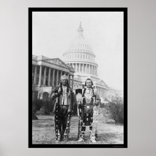 Poster Chefes indianos de Yakama na frente do Capitólio