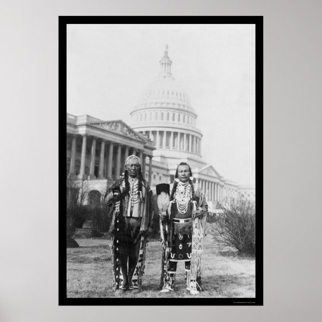 Poster Chefes indianos Yakama em frente ao Capitólio 1927 (Frente)