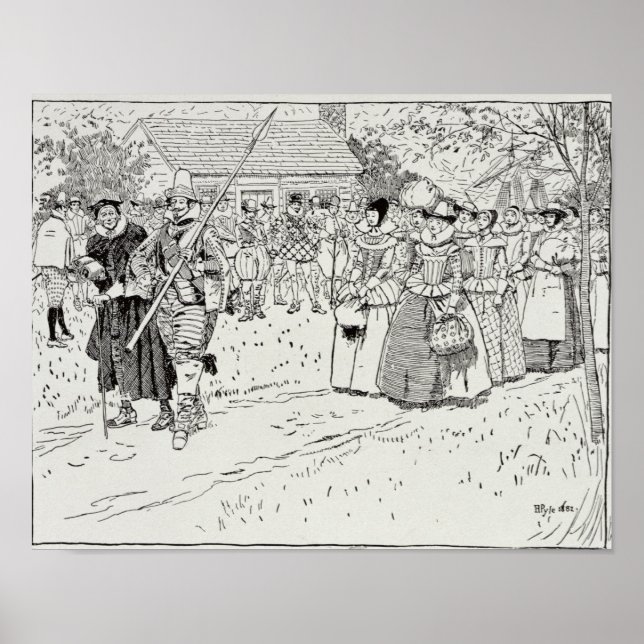 Poster Chegada das jovens em Jamestown (Frente)