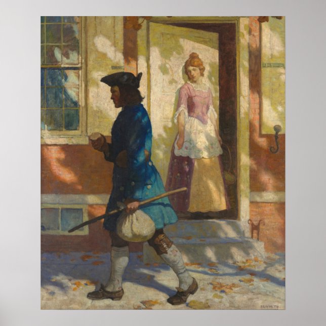 Poster Chegada de Franklin na Filadélfia por N. C. Wyeth (Frente)