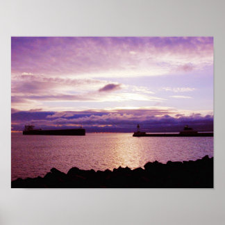 Poster Chegada do navio de manhã cedo