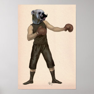 Poster Cheio Bulldog de Boxing