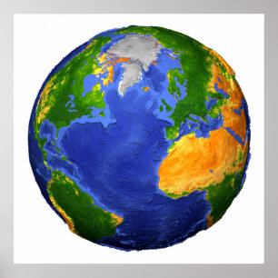 Poster Cheio Da Terra Mostrando Dados Topográficos.