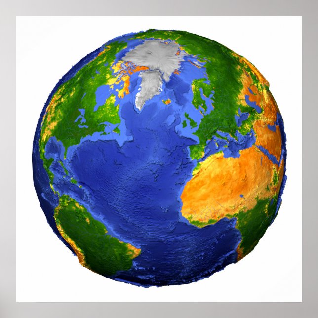 Poster Cheio Da Terra Mostrando Dados Topográficos. (Frente)