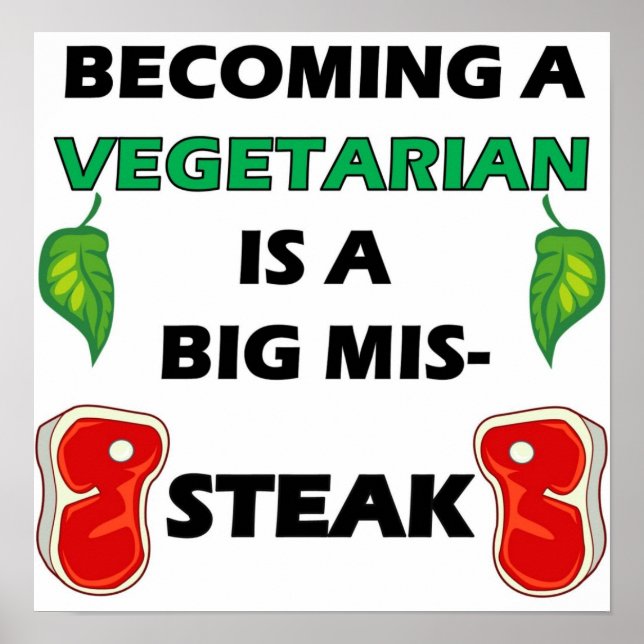 Poster Cheio de carne vegetal (Frente)