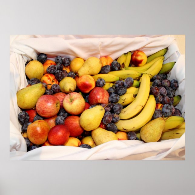 Pôster Cheio De Cesto De Frutas (Frente)