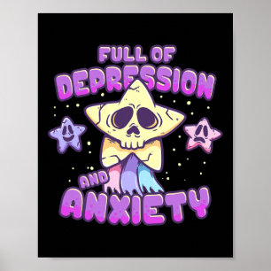 Poster Cheio De Depressão E Ansiedade Estrelar A Saúde Me