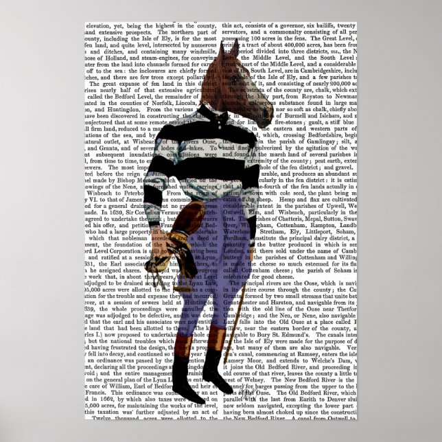 Pôster Cheio de Jockey com Corrida de Cavalo (Frente)