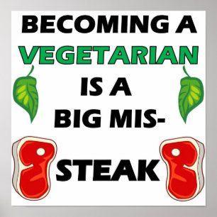 Poster Cheio do bife do vegetariano